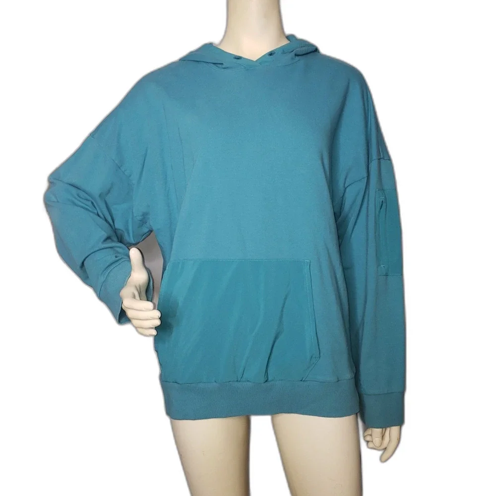 ALL IN MOTION Blue Oversized Lightweight Hooded Sweatshirt Womens Size Medium